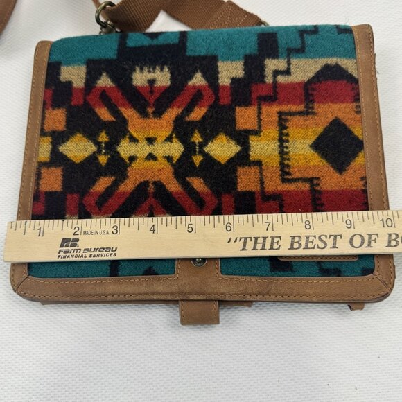 Pendleton Tablet Cover Aztec Wool Leather Adjustable Detachable Crossbody Strap - Picture 12 of 16